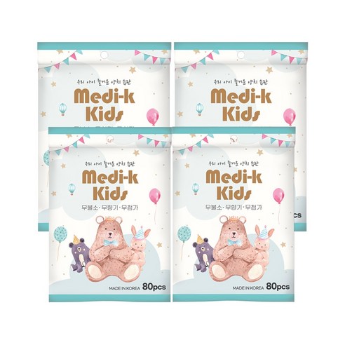 아기치실 추천 상품[메디케이] 국내생산 어린이 유아 치실 80p x 4 / 케이스 증정, 80개입, 4개 제품 사진