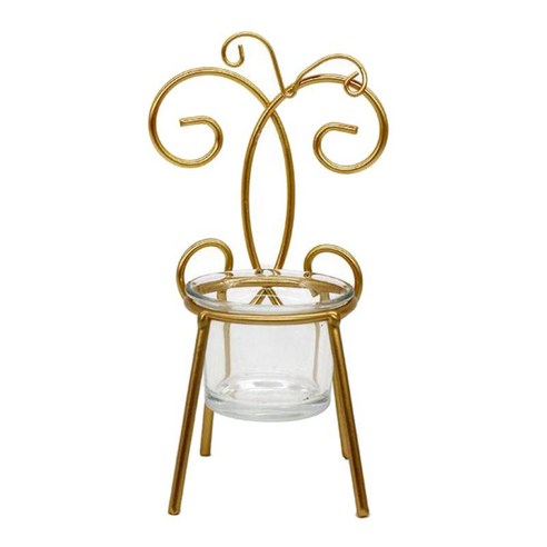 유리 컵 장식적인 의자 모양 촛대를 가진 단철 Tealight 홀더, 나비, 철
