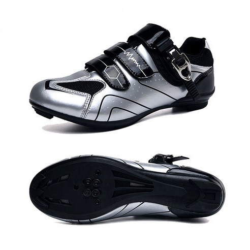 남성용 사이클링 신발 MTB 도로 자전거 신발 페달 플랫 초보자 스포츠 자전거 신발 남여 공용 신발, 47(285mm), 실버 2