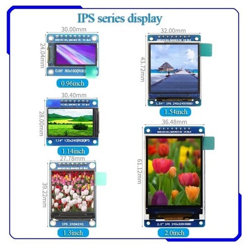 TFT 디스플레이 풀 컬러 LCD 모듈 80x0.96 1.3 1.14 1.54 인치 IPS 7P SPI HD 65K ST7735 ST7789 드라이브 IC, [06] 2.0 inch lcd module