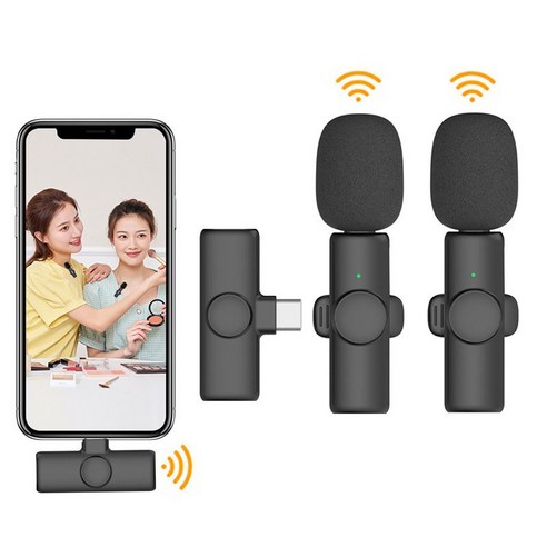 2.4G 노이즈캔슬링 무선 마이크 유튜브 촬영용 스마트폰, 라이트닝, 라이트닝
