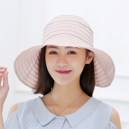 DFMEI 썬캡 여모자 여름공수 챙 선캡 접이식 여행 비치 등산 모자 선캡입니다., DFMEI 핑크색