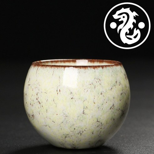 CAICHEN 세라믹 차 컵 가마는 거꾸로 된 컵 용 바닥 달걀 모양의 컵 꽃 차 세트가됩니다., 태극권 용-연황6개, 130ml