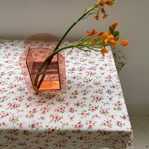DFMEI ins retro small fresh flowers 면과 린넨 꽃 식탁보 커버 천 책상 식탁보 세트 배경 피크닉 천, DFMEI 140*220cm(식탁용으로 많이 사용), 레트로 작은 꽃