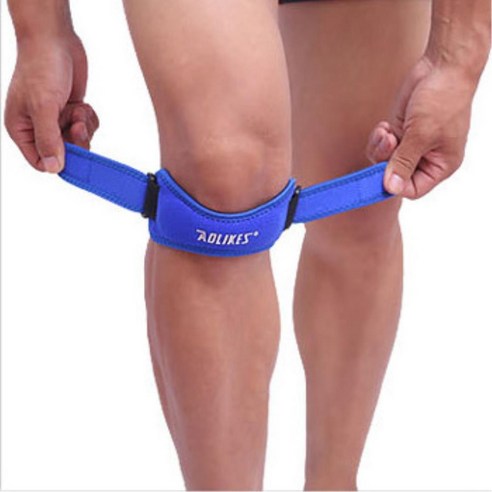 부상보호 무릎 슬개골 압박 지지대 아대 십자인대보호대 무릎테이핑, 레드, 1개