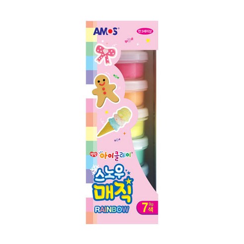 아모스 스노우매직 레인보우 아이클레이 9g x 7종 세트, 혼합색상 아모스 스노우매직 레인보우 아이클레이 9g x 7종 세트, 혼합색상