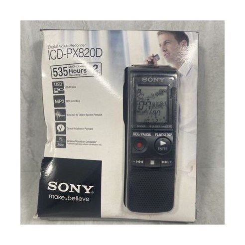소니 ICD-PX820 2048 MB 535.5 Hours 핸드헬드 디지털 보이스 레코더
