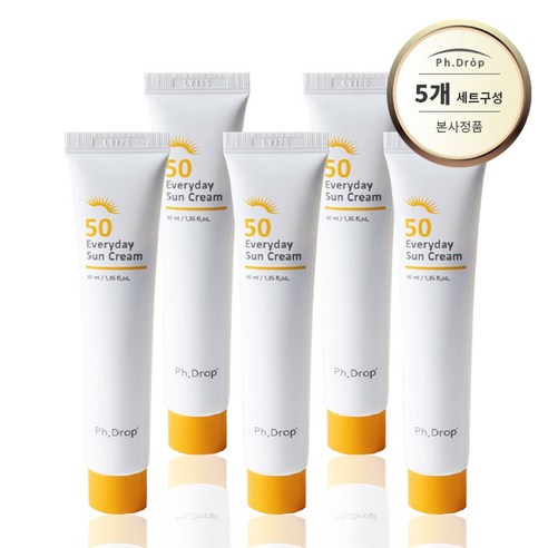 피에이치드롭 에브리데이 썬크림, 40ml, 5개