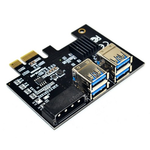 노 브랜드 PCI-E 1 - 4 확장 카드 1X 16X 포트 듀얼 레이어 USB3.0 BTC 마이닝용 그래픽 어댑터