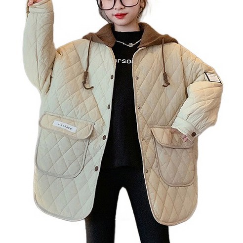 여아용 베이지 경량 패딩 후드 레이어드 봄 아우터 – 도오빠 델보밍 주니어 170까지 키즈경량패딩 여아용 베이지 경량 패딩 후드 레이어드 봄 아우터 – 도오빠 델보밍 주니어 170까지 키즈경량패딩