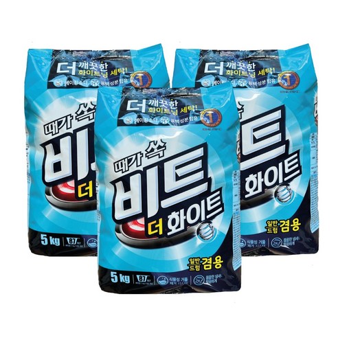 비트 더 화이트 분말 겸용 분말세제, 5kg, 3개