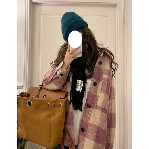 가을 겨울 디안 체크 시리즈 3 색 트렌디한 잉글랜드 여성 모직 코트
