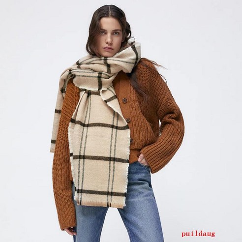 가을/겨울 스카프 여성 격자 무늬 패딩 따뜻한 목도리