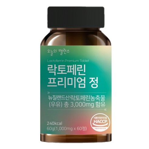 오늘의밸런스 락토페린 3000mg 초유 유산균, 60정, 1개