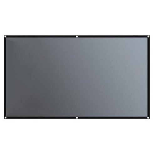 프로젝터 스크린 휴대용 HD 169 안티 라이트 주름 방지 블랙 에지 후크 금속 커튼 4K, 1) 130 inch