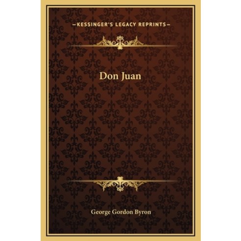 (영문도서) Don Juan Hardcover, Kessinger Publishing, English, 9781169352988