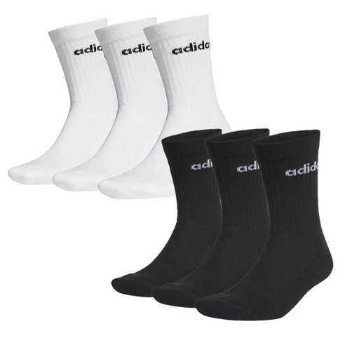 아디다스 양말 N코어 쿠션 크루 삭스 장목 3켤레 1팩, 화이트