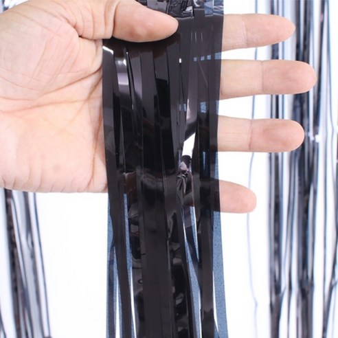 와우파티코리아 파티 은박커튼 5p, 블랙