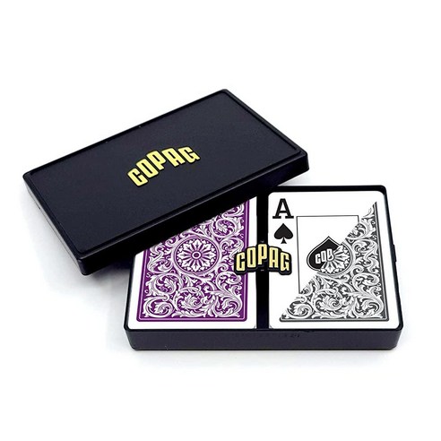 Copag 1546 Design 100% 플라스틱 놀이 카드 포커 퍼플/그레이 점보 인덱스 (1세트), 6 Sets