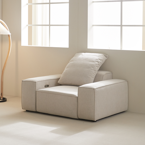 세이홈 구루디 1인용 전동 리클라이너 패브릭 소파, 그레이