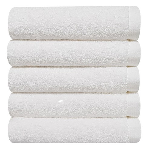 두꺼운 호텔수건 40수 코마사 200g, 밀크 화이트, 5개