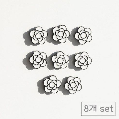 84x84 인테리어 냉장고 자석 마그넷, 블랙플라워8p