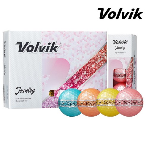 2024 볼빅 쥬얼리 Jewelry 12구 3피스 골프공 4색혼합, 1개, 12개입