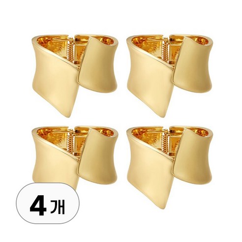 2+2 골드 메탈 커튼 고정 집게 세트 커텐 홀더 핀 고리 브라켓 고정끈 후크 걸이 집게링 악세사리 장식용 찝게, 1세트, R89077E(모던골드 4개