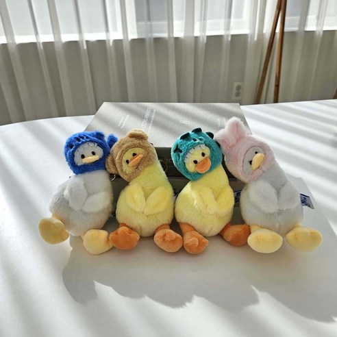 모들리 가방 인형 키링 오리 키링, 상어 오리, 1개