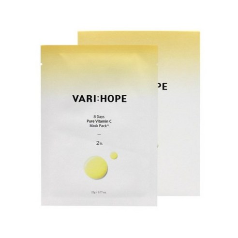 [본사정품] 베리홉 에잇 데이즈 퓨어 비타민 씨 마스크 22g 5매 베리홉8일 베리홉마스크팩 vari:hope 미백마스크팩 베리홉에잇데이즈마스크, 5개입, 2개