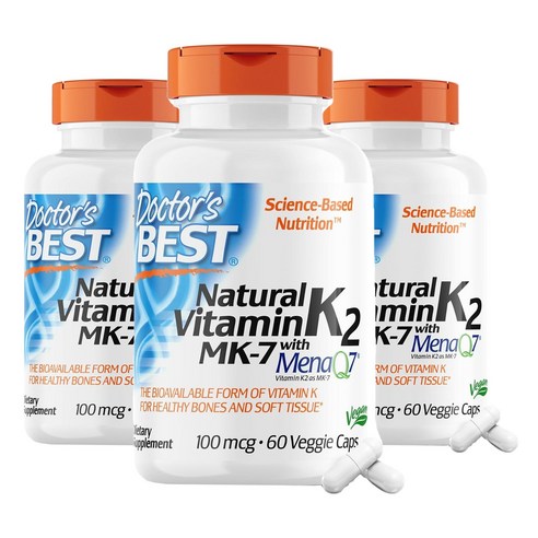 Doctor''s Best MK 7 Natural Vitamin K2, 3개, 60정