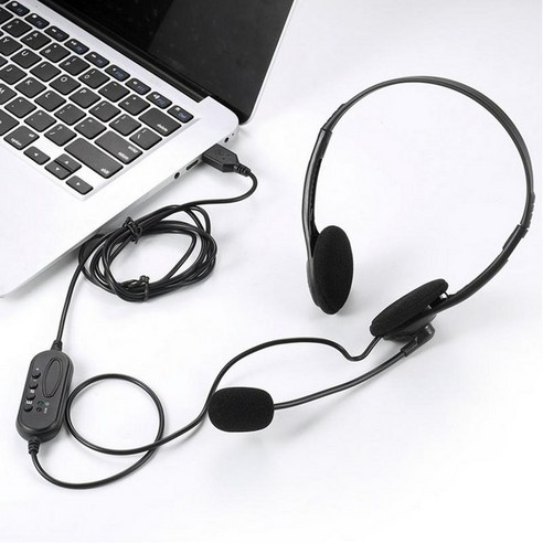 3.5mm 소음 차단 유선 헤드폰 (마이크 포함), PC/노트북/컴퓨터 용