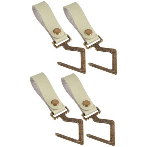 4PCS PU 가죽 스트랩 조리기구 냄비 랙 후크 견고한 교수형 후크-주방 용품 냄비 기구 식물 수건에 대한 여러, 84x20mm, 녹색