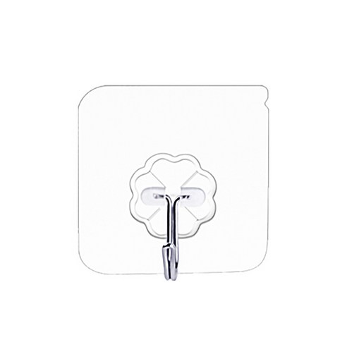추적없는 후크 나노 패턴 옷 후크 비 천공 투명 후크 도어 리어 강한 후크, 투명 프리미엄10pcs