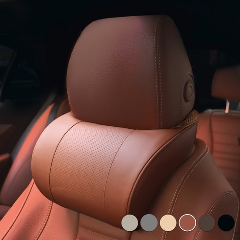 엔칸타 세이프레더넥 가죽 메모리폼 차량용 목쿠션, 1개, 브라운
