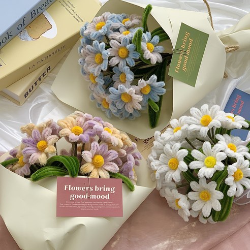 섬세한 손길로 피어나는 나만의 데이지, 그라데이션 모루 꽃다발 DIY