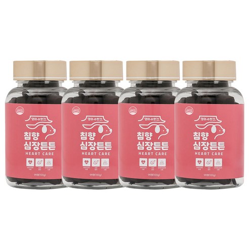 댕이수랏간 강아지 심장영양제 기관지 호흡기 노견 기침 침향 심장튼튼 100g, 99정, 심장/간, 4개