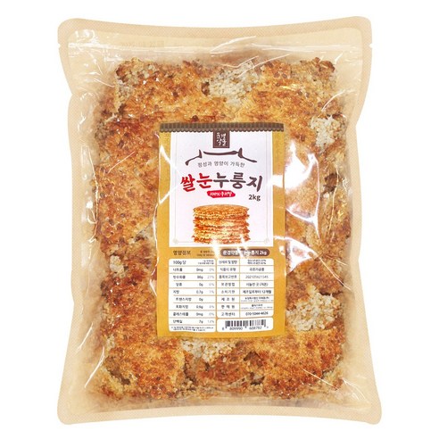 100% 국내산 쌀 사용 구수한 문경약돌누룽지, 2kg, 1개, 쌀눈누룽지
