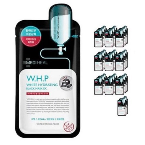 메디힐 WHP 미백수분 블랙 마스크팩 EX 1BOX (10ea), 1매입, 30개