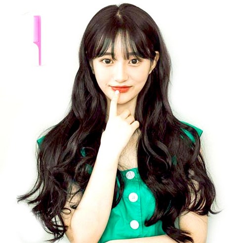 가발매니아 큐리펌 66cm 리얼라인피스(제디원사) 하이커버피스 풀커버 오픈 반가발 여자부분+꼬리빗 1개, 초코브라운