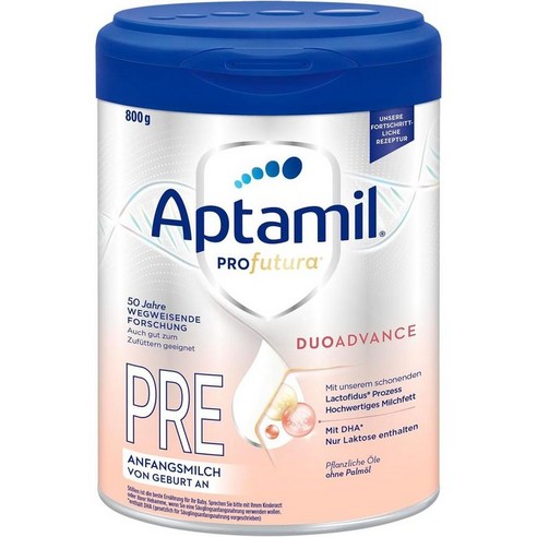 독일 압타밀 Aptamil DUOAdvance PRE 출생후 프로푸투라 듀오어드밴스 프레 앙팡밀히 신생아 분유, 800g, 5개