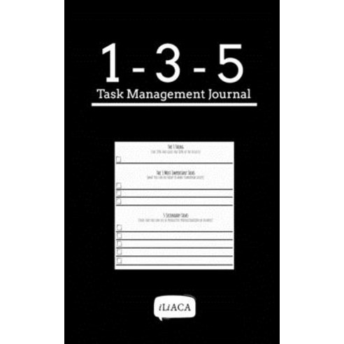 135 Task Management Journal - Black Cover Paperback, Blurb