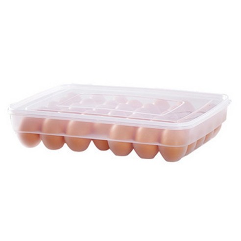 계란 상자 식품 용기 달걀 냉장고 주최자 스토리지 박스 또렷한 홈 주방 카페 계란 상자 랙 1PCS, {"크기":"하나"}, 보여진 바와 같이