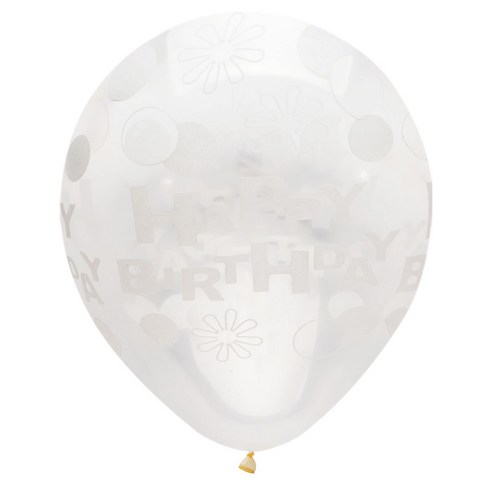 파티팡 30cm 프린팅풍선 30개입, 야광 생일풍선 클리어