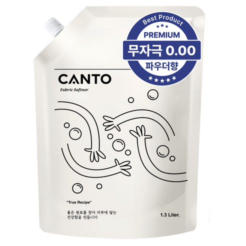 칸토 고농축 프리미엄 섬유유연제 파우치 베이비파우더향 몽베베, 1개, 1.3L