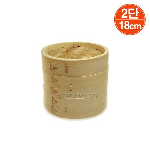 대나무 찜기2단(18cm)/ 대나무찜기 대나무찜통 만두찜기 만두찜통 딤섬 찜통/ 코지마트, 1개 딤섬찜기 Best Top5