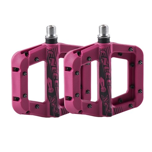 ENLEE 산악 자전거 페달 비 슬립 경량 나일론 섬유 플랫폼 Pedals MTB 9/16 인치, 1개, Purple