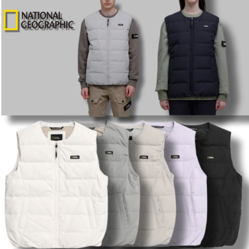 국내매장정품 베스트 내셔널지오그래픽 여성 남여공용 헤론 U넥 경량 다운조끼 NATIONAL GEOGRAPHIC MAN WOMAN 보온성 가벼움 간절기