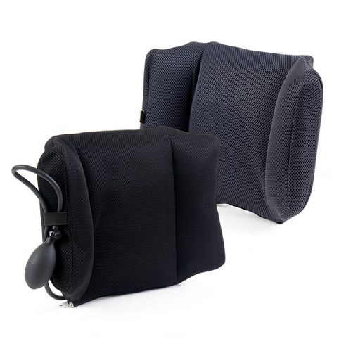 이지백펌프 의자 허리받침 등받이쿠션 허리쿠션 방석 (두께조절이 가능한 허리쿠션), 블랙