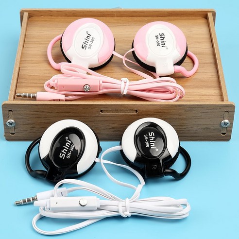 ZZJJC 맥이어폰 이어폰 컴퓨터 일반 헤드셋 운동선통화 제어 이어폰, 360종-맥[화이트]같이 보기핑크색
